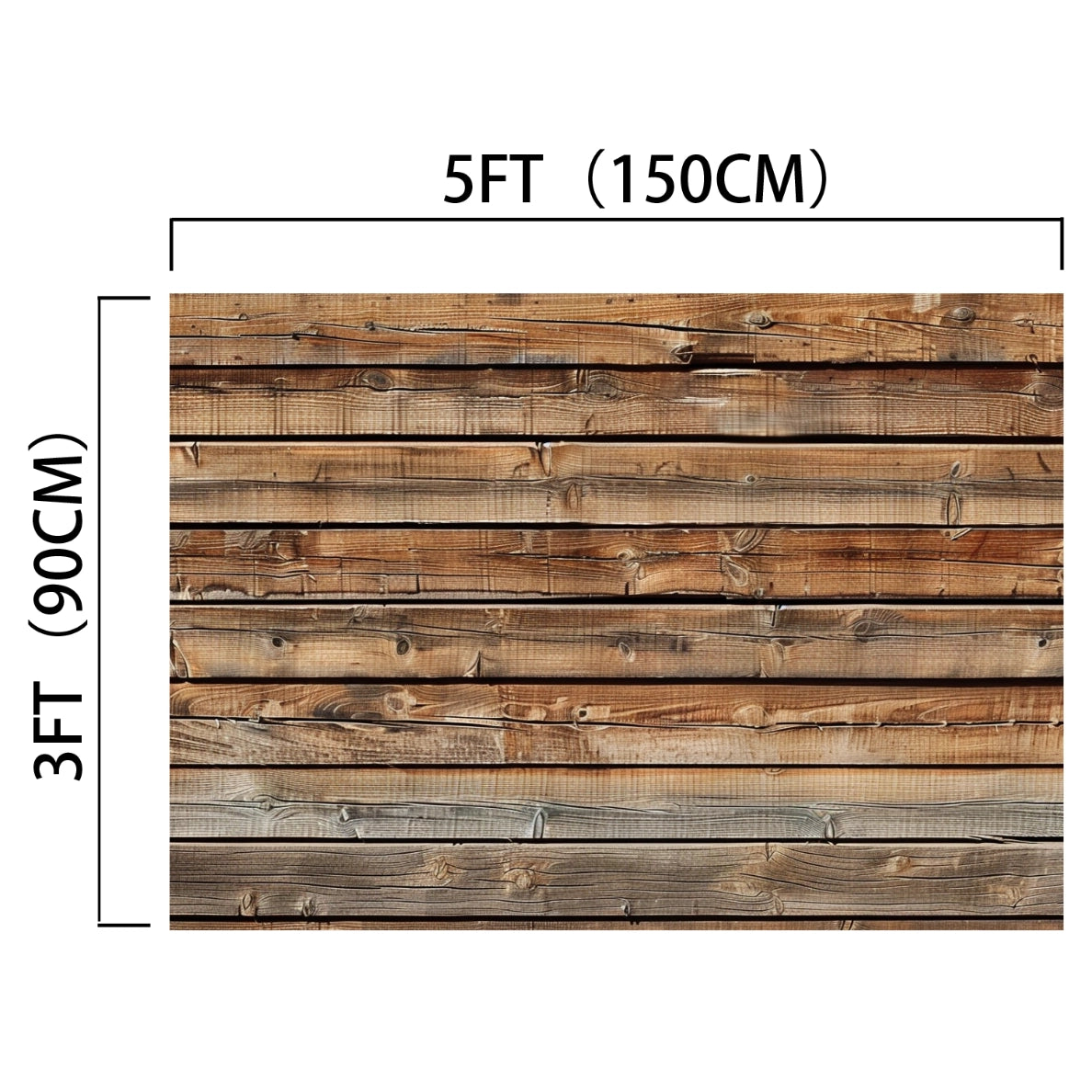 7x5ft Wood Backdrops for Photography Worn Wooden Boards Background Brown Photo Wall Photo Studio by ideasbackdrop, measuring 5 feet (150 cm) in width and 3 feet (90 cm) in height, perfect as a wood wall backdrop for your next photoshoot.