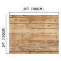 A wooden surface measuring 6 feet (180 cm) in length and 5 feet (150 cm) in width, with planks arranged horizontally, serves as an ideal ideasbackdrop 7x5ft Wooden Backdrop Baby Shower Wood Wall Background Party Decorations Props for Photographers Studio for high-resolution printing.