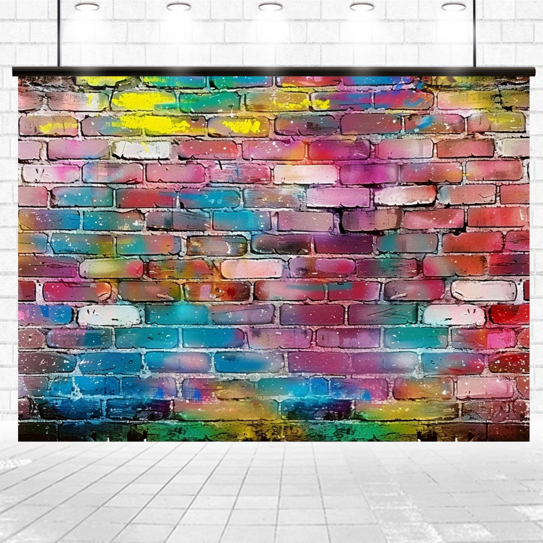 Graffiti Brick Backdrop Newborn Photography