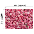 A stunning HD Pink Flower Wedding Floral Wall Backdrop -ideasbackdrop measuring 5 feet (150 cm) wide and 3 feet (90 cm) high, perfect for weddings or photo shoots, featuring a dense arrangement of pink and white flowers by ideasbackdrop.