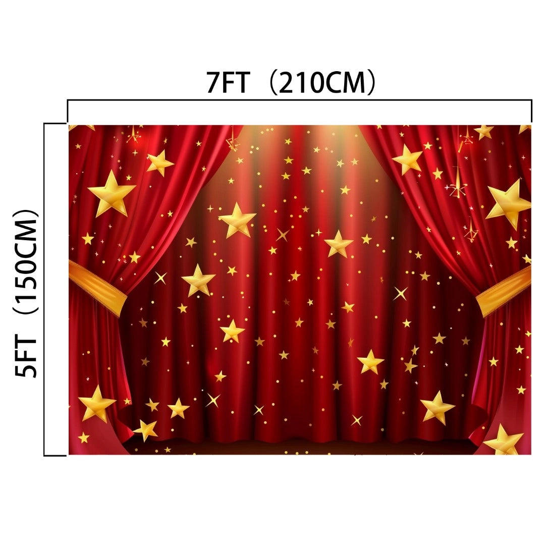 A Music Concert Stage Spotlight Backdrop Photography Theater Background Perfect for Prom Birthday Carnival Studio Live Shows from ideasbackdrop, perfect for stage backdrops or photography props, measures 7 feet (210 cm) by 5 feet (150 cm) and boasts wrinkle resistance.