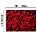 A 5-foot by 3-foot Red Rose Floral Valentines Wedding Shower Flower Backdrop -ideasbackdrop from ideasbackdrop adds a professional touch to your DIY photo booth.