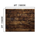 Rustic Wood Wall Backdrop Natural Brown Wooden Board Photography Background Baby Shower Birthday Party Cake Table Decor by ideasbackdrop with a dark brown texture, measuring 6 feet (180 cm) in width and 5 feet (150 cm) in height; ideal for wood photography props.