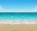 Waves Clear Blue Sky Sea Beach Backdrop