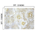 A **White Flower Bridal Photos Wedding Backdrop-ideasbackdrop** featuring white paper flowers with dimensions of 7 feet (210 cm) wide and 5 feet (150 cm) tall, creating a photogenic setting for an unforgettable ceremony.