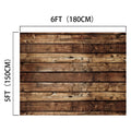 The ideasbackdrop Wooden Boards Photography Wood Backdrop, measuring 6 feet by 5 feet (180 cm by 150 cm), is composed of horizontal wooden planks in various shades of brown, offering a nostalgic atmosphere and vintage flair.